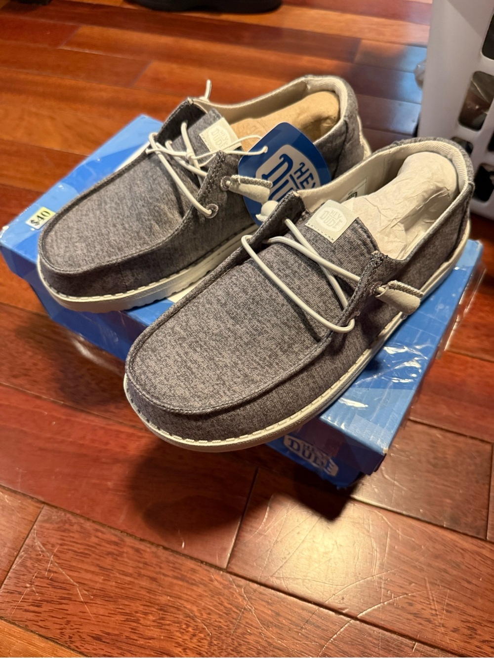 Hey Dude Wendy Fleece Casual Grey Slip On Shoes Women’s Size 5 NWT